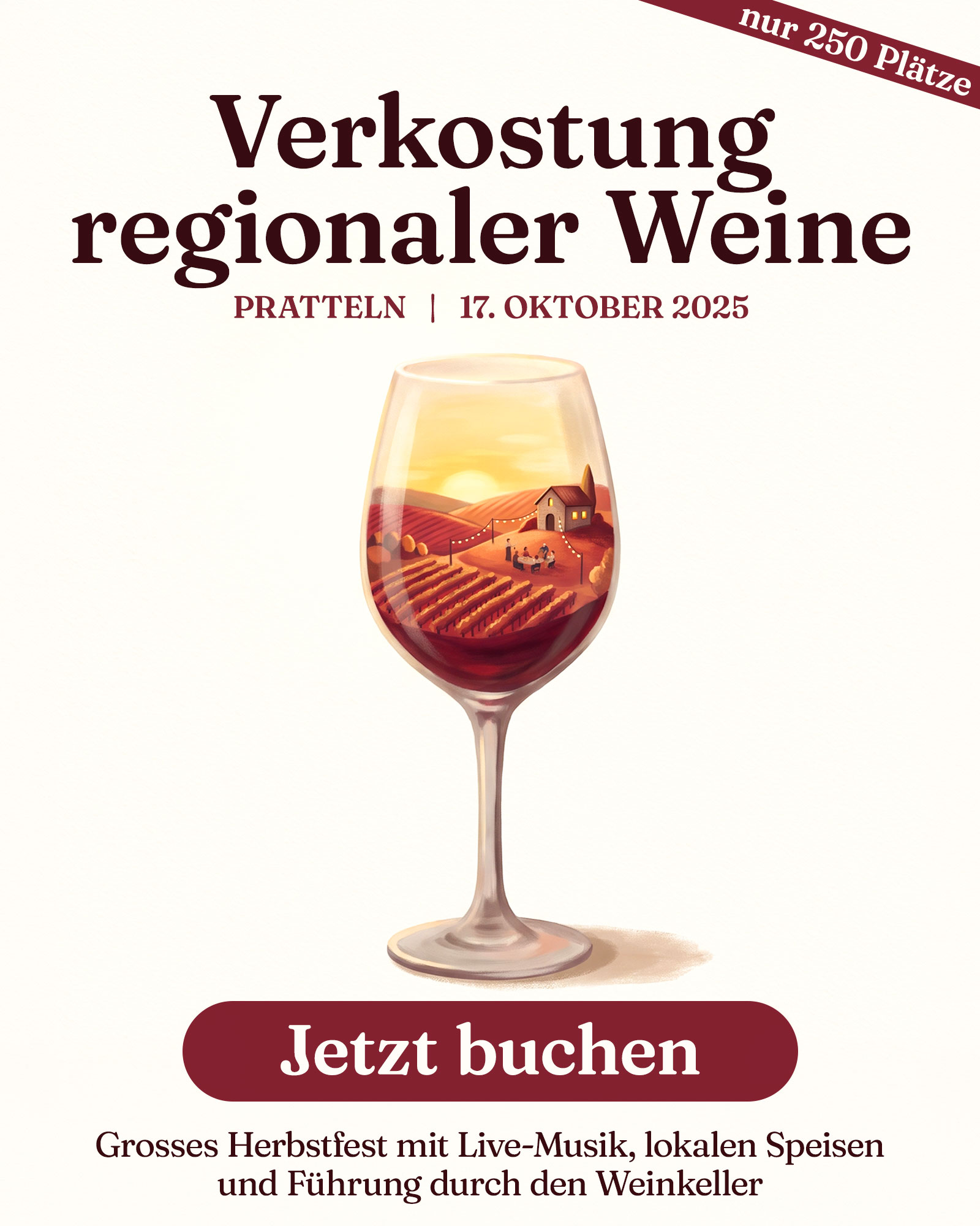 Static Ad Creative, Motiv 3 Variante 3 für die fiktive Marke Weingut Rebhalde